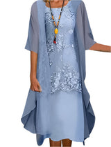 Daniela | Sheer Sleeve Layered Wedding Guest Midi Dress