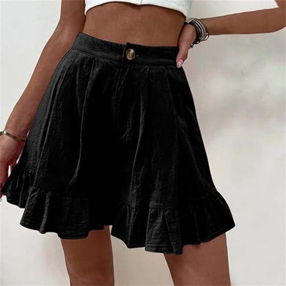 Sidoine | High-Waist Ruffle-Hem Shorts
