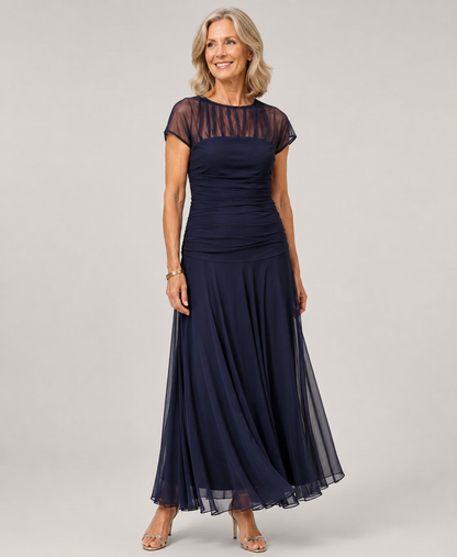 Zaira | Round Neck Chiffon Dress