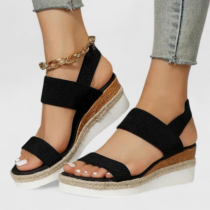Merielle | Stretch Strap Wedge Sandals