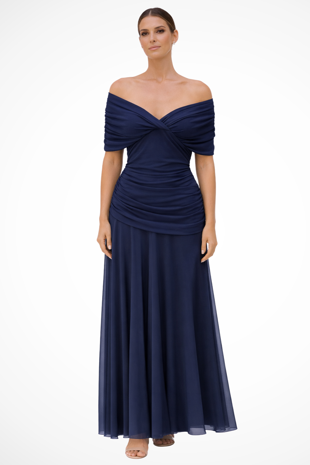 Sienna | Off Shoulder Pleated Midi Dress