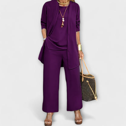 Theadora | Three Piece Cardigan & Pants Set