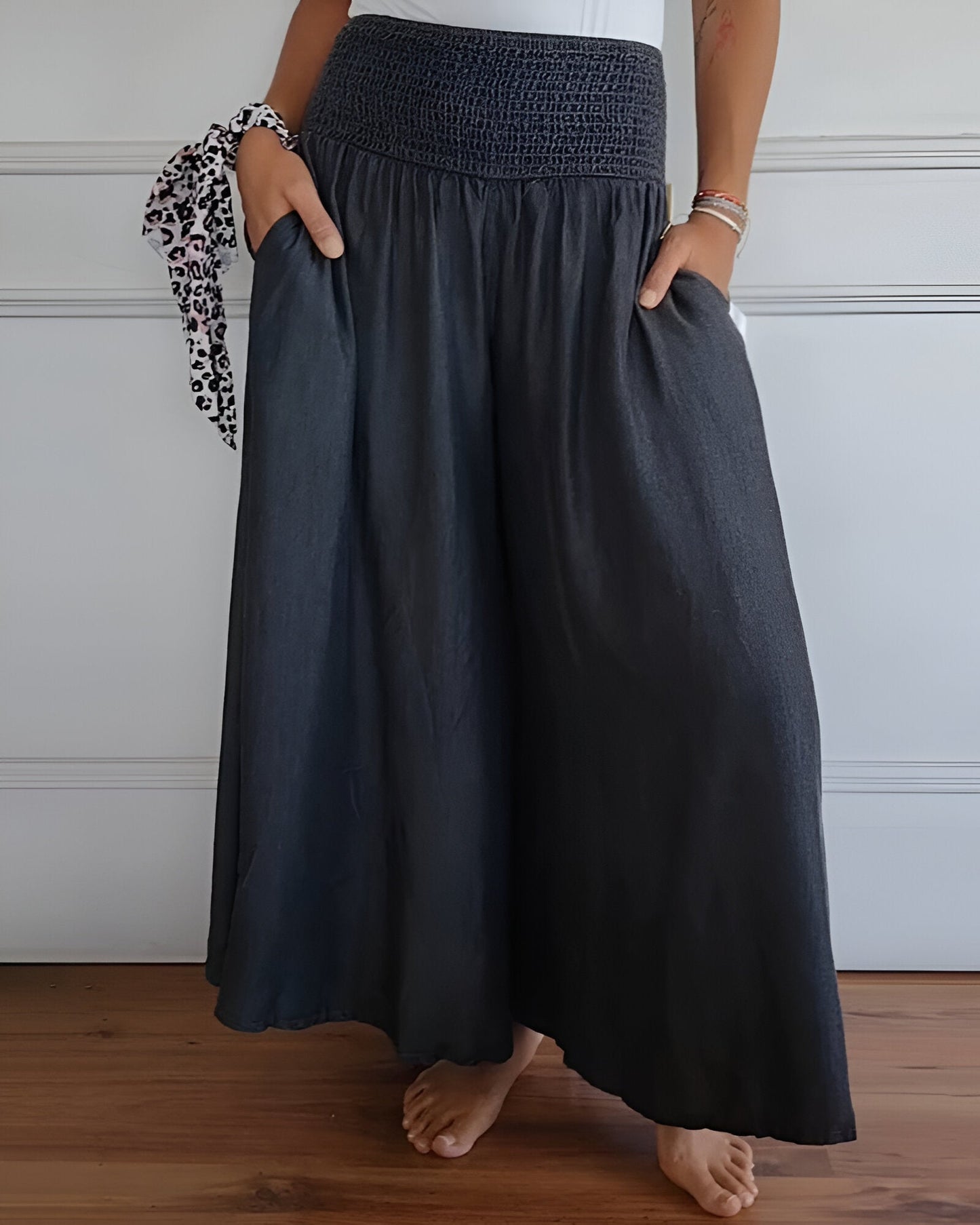 Lorraine | Elastic Waist Wide Leg Pants