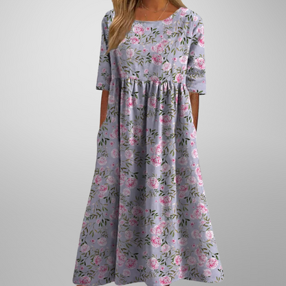 Flora | Floral Loose Fit Midi Dress