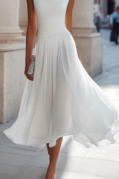 Seraphina | Draped Pleated Midi Dress
