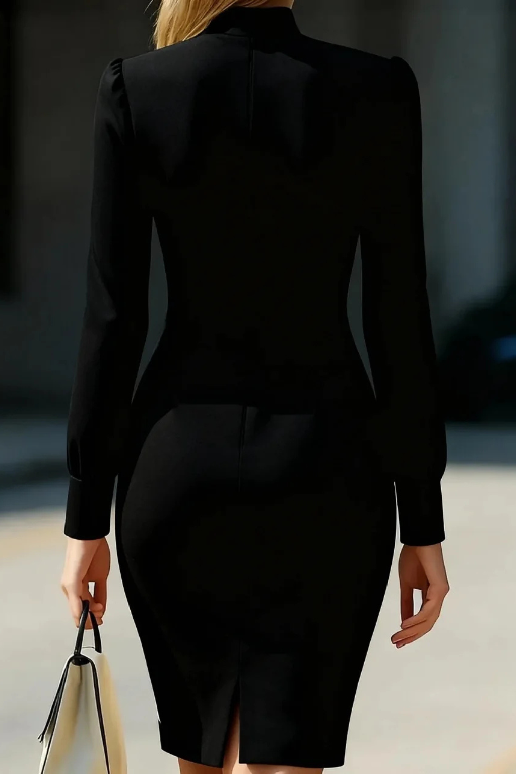 Serena | High Neck Long Sleeve Midi Dress