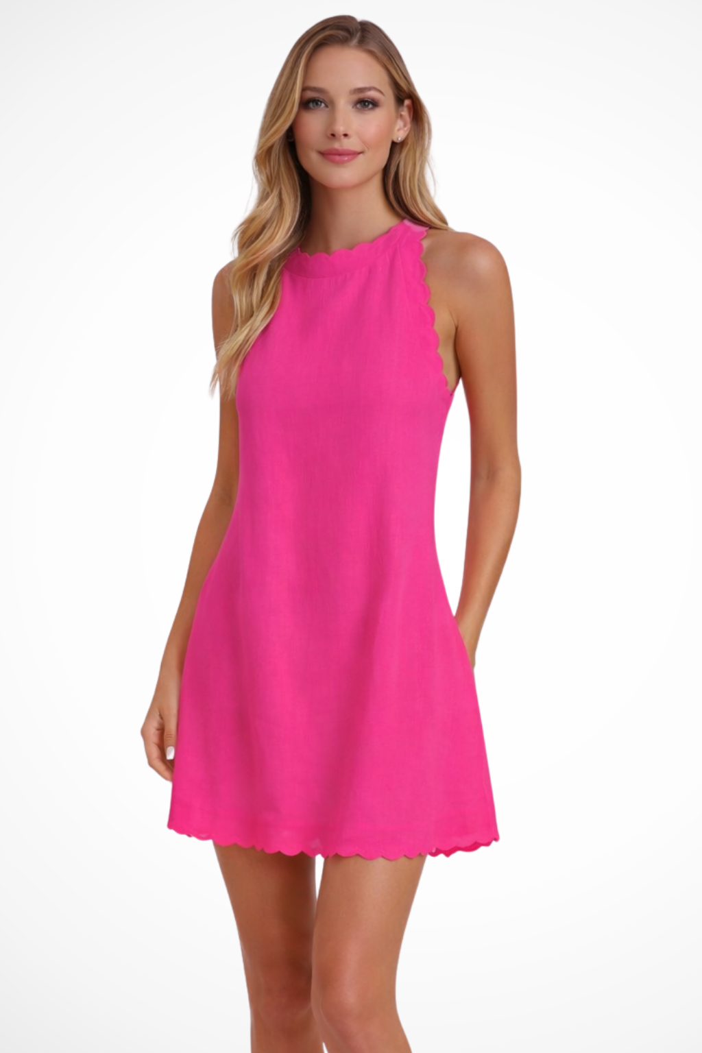 Eloise | Sleeveless Scallop Hem Mini Dress