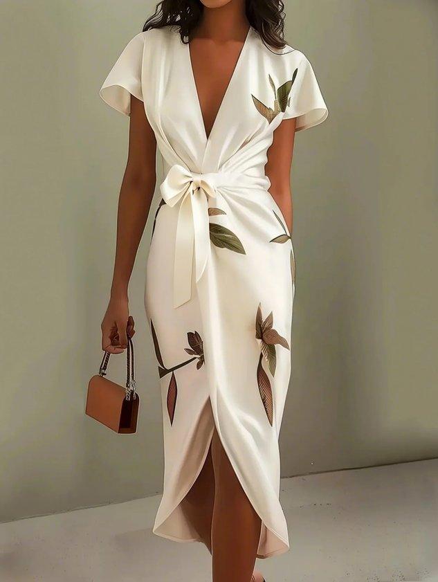 Romy | V-Neck Wrap Midi Dress