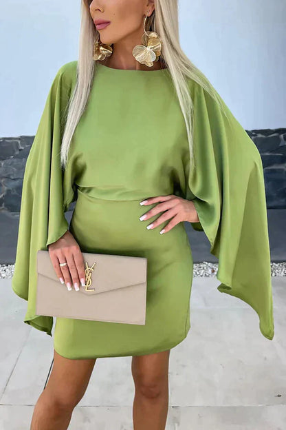 Calandra | Cape Sleeve Mini Cocktail Dress