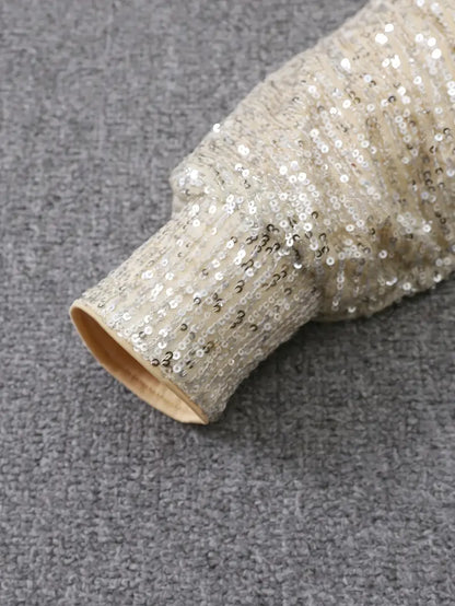 Estelle | Sequin Off-Shoulder Long-Sleeve Mini Dress