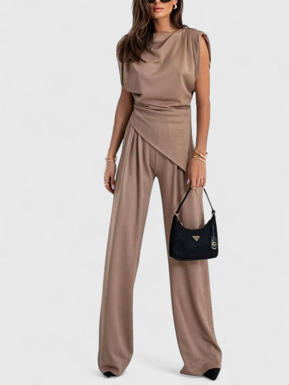Sharon | Asymmetric Top & Wide Leg Pants Set