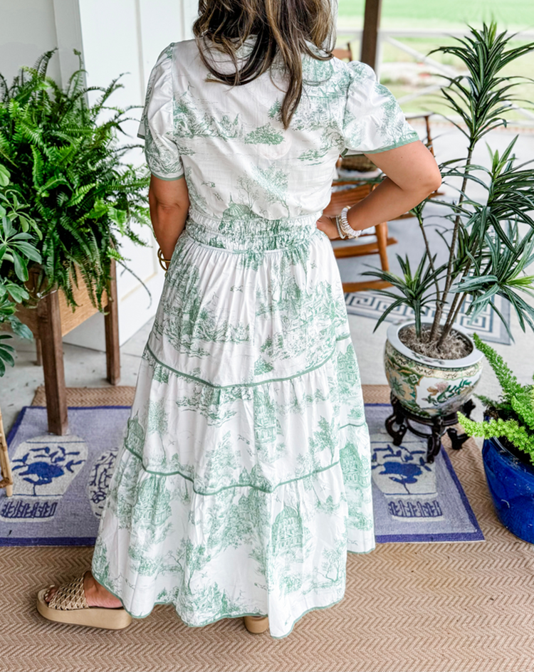 Elviana | Toile Smocked Maxi Dress