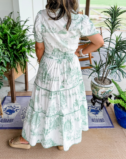 Elviana | Toile Smocked Maxi Dress