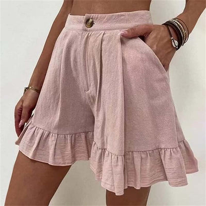 Sidoine | High-Waist Ruffle-Hem Shorts