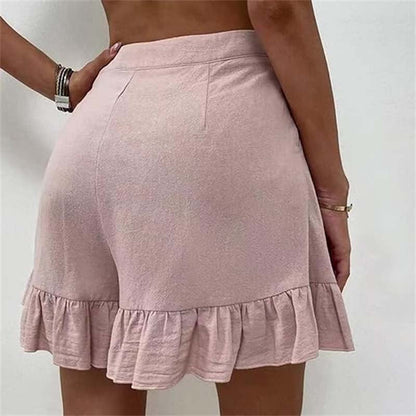 Sidoine | High-Waist Ruffle-Hem Shorts