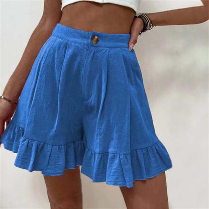 Sidoine | High-Waist Ruffle-Hem Shorts