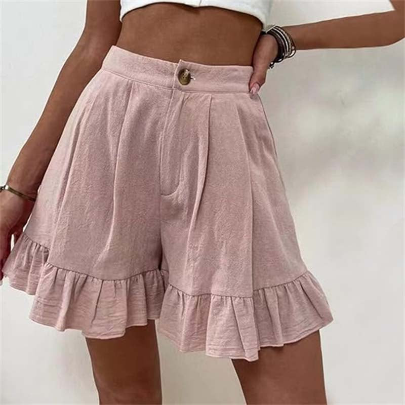 Sidoine | High-Waist Ruffle-Hem Shorts