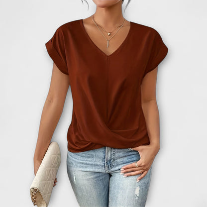 Marlena | V Neck Button Detail Blouse