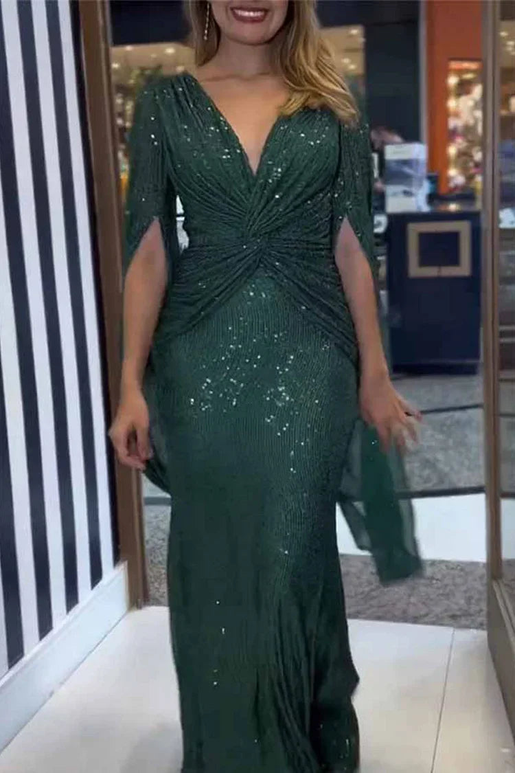 Ophelia | Sequin Long-Sleeve Maxi Dress