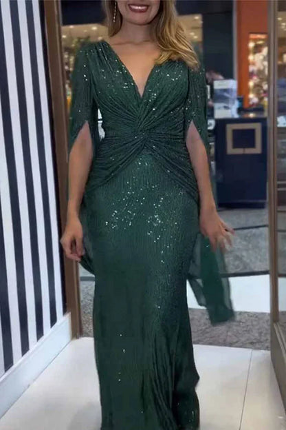 Ophelia | Sequin Long-Sleeve Maxi Dress