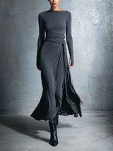 Greer | Knot-Front Wrap Maxi Dress