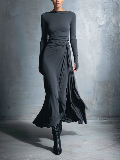 Greer | Knot-Front Wrap Maxi Dress