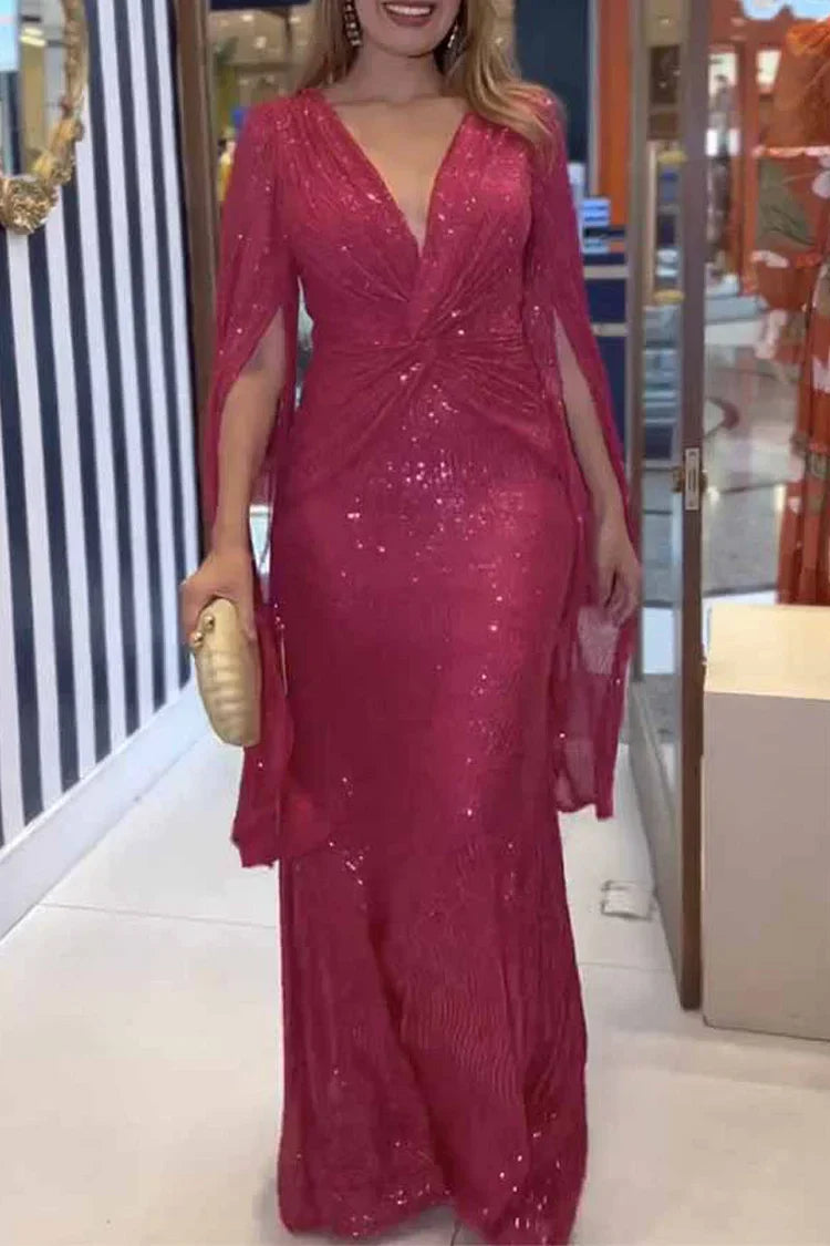 Ophelia | Sequin Long-Sleeve Maxi Dress