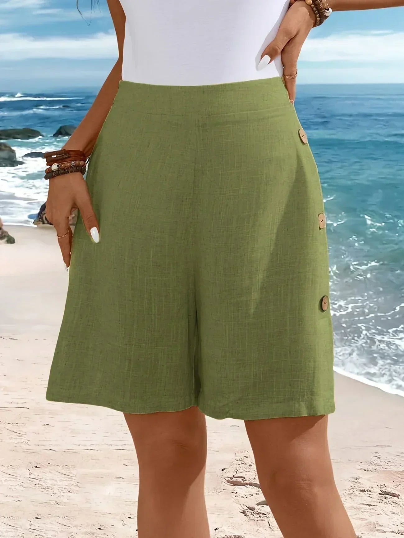 Lucille | Button-Up Relaxed Summer Shorts