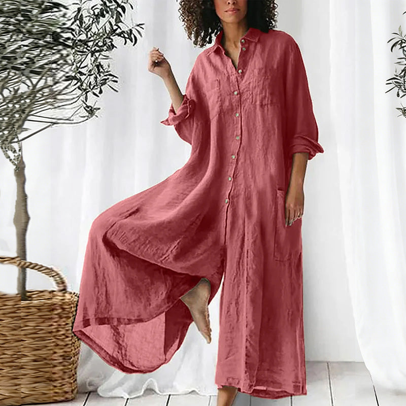 Isolde | Shawl Collar Printed Jumpsuit
