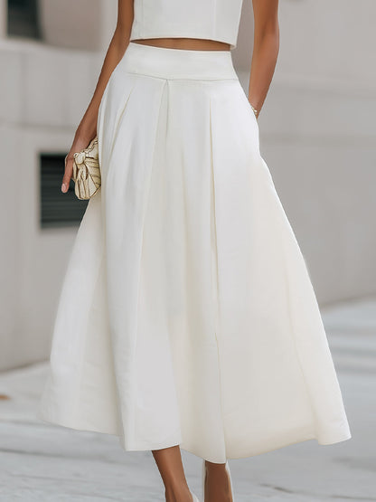 Celeste | Cropped Top & Pleated Midi Skirt Set