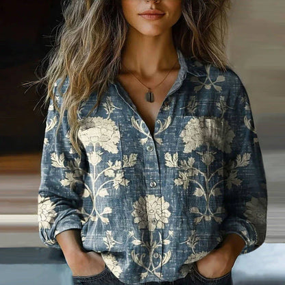 Hermine | Bohemian Print Long-Sleeve Blouse