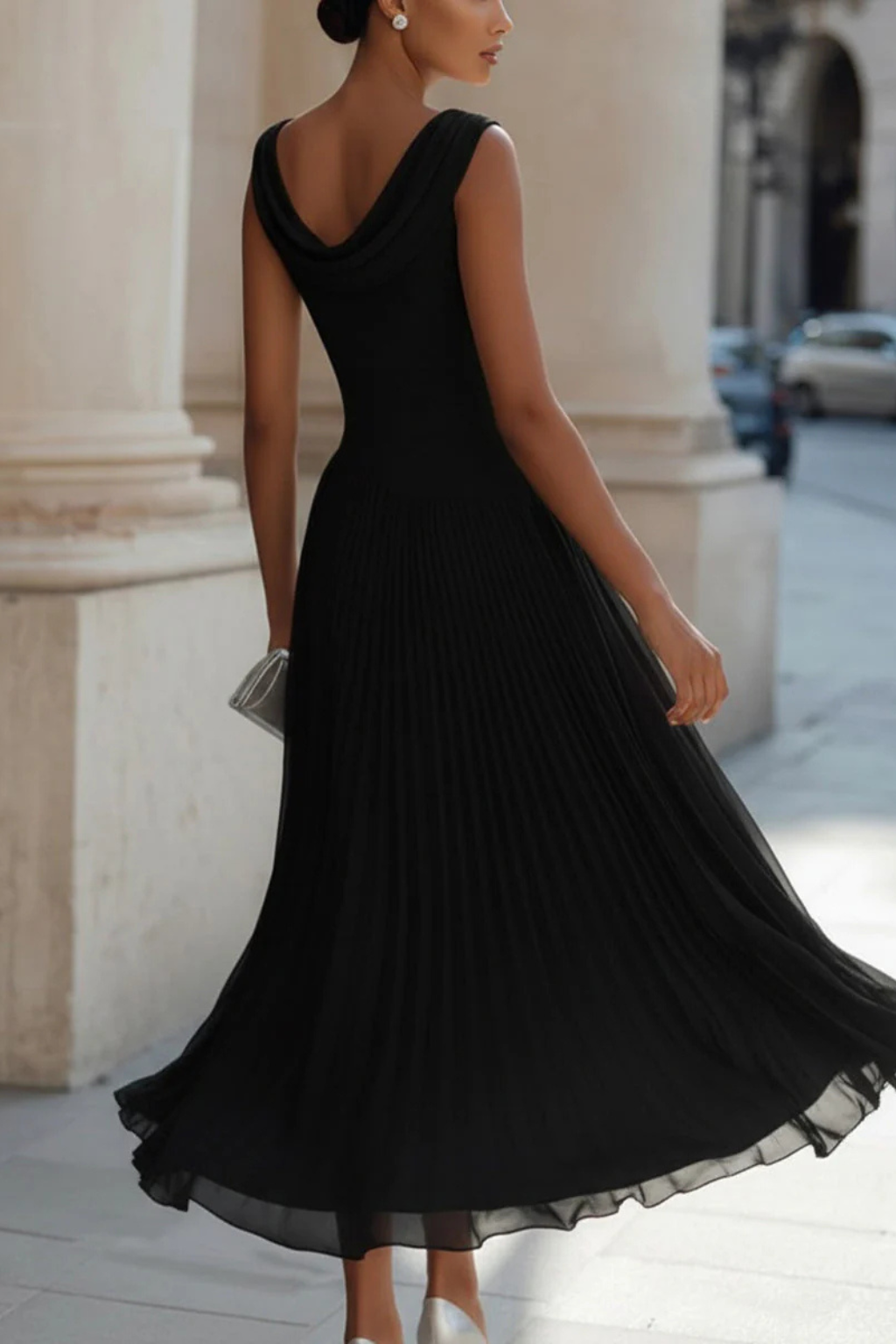 Seraphina | Draped Pleated Midi Dress