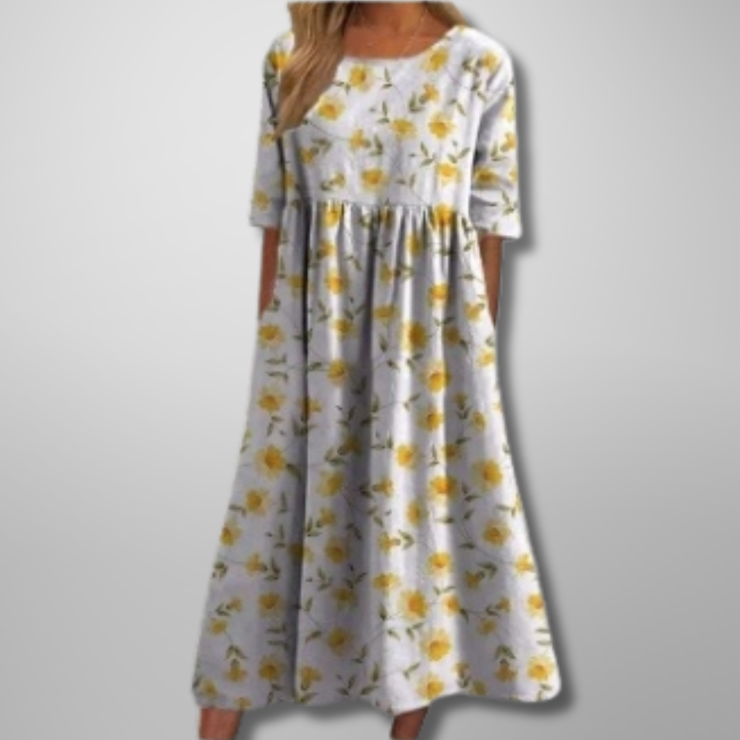 Flora | Floral Loose Fit Midi Dress