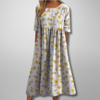 Flora | Floral Loose Fit Midi Dress