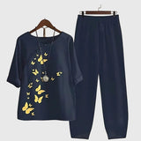 Mariella | Printed Top & Tapered Pants Set