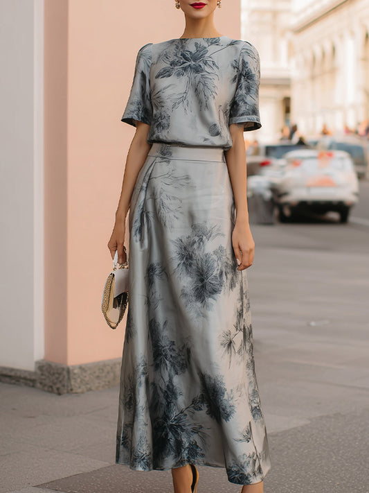 Celeste | Floral Top and Maxi Skirt Set