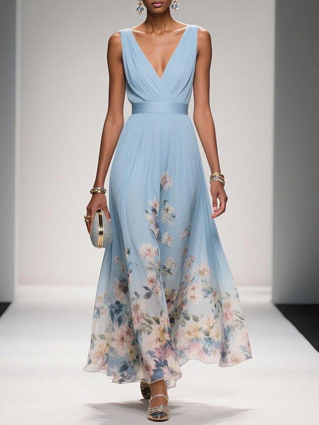 Florentina | Floral V-Neck Wedding Guest Dress