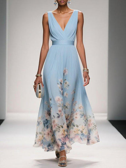 Florentina | Floral V-Neck Wedding Guest Dress