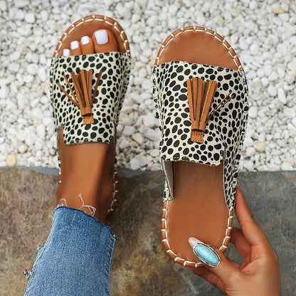Maïté | Tasseled Flat Slide Sandals