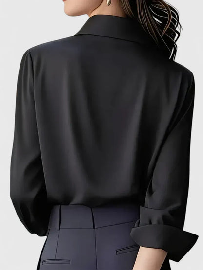 Annalise | Button Down Blouse With Curved Hem