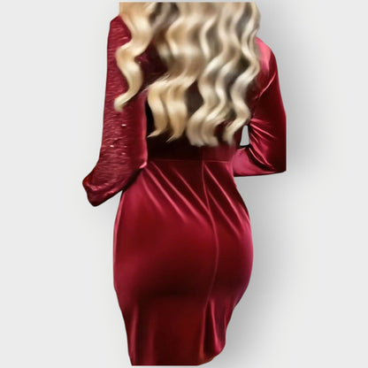 Antoinette | Asymmetric Long-Sleeve Cocktail Dress