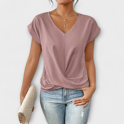 Marlena | V Neck Button Detail Blouse