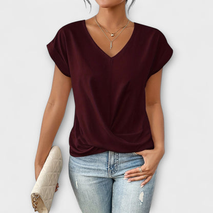 Marlena | V Neck Button Detail Blouse