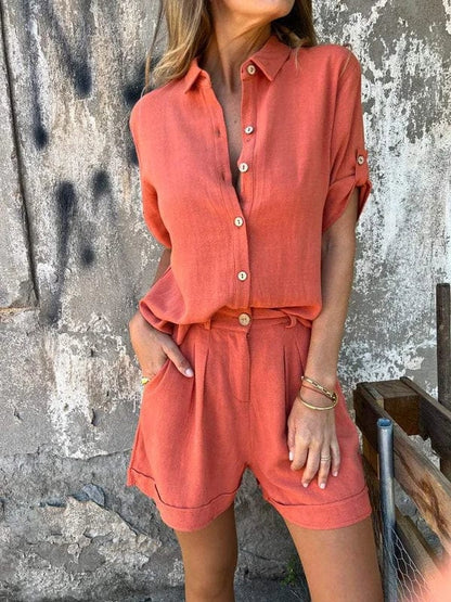 Sorella | Collared Shirt & Shorts Set