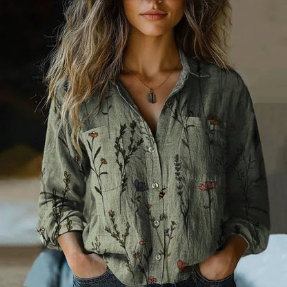 Hermine | Bohemian Print Long-Sleeve Blouse