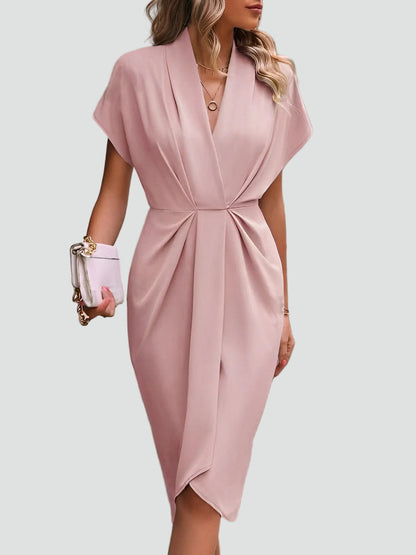 Loravelle | Wrap V-Neck Midi Cocktail Dress