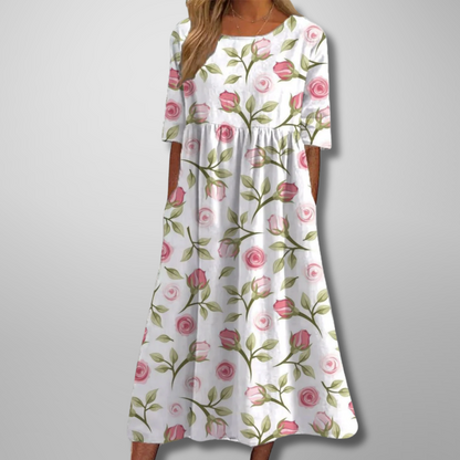 Flora | Floral Loose Fit Midi Dress