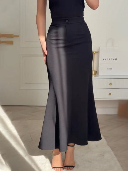 Ysaline | High-Waist Flared Maxi Skirt