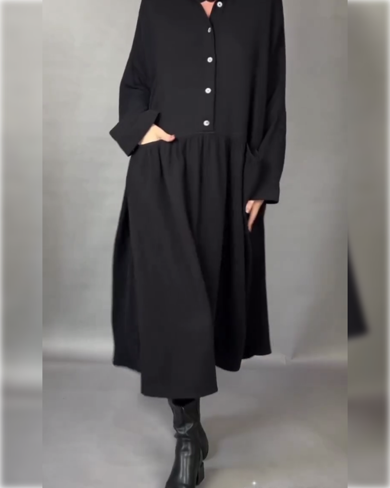 Freya | Oversized Dress with Button Collar