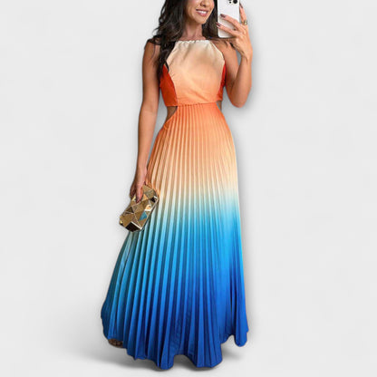 Elara | Halter Neck Sleeveless Loose Fit Prom Maxi Dress